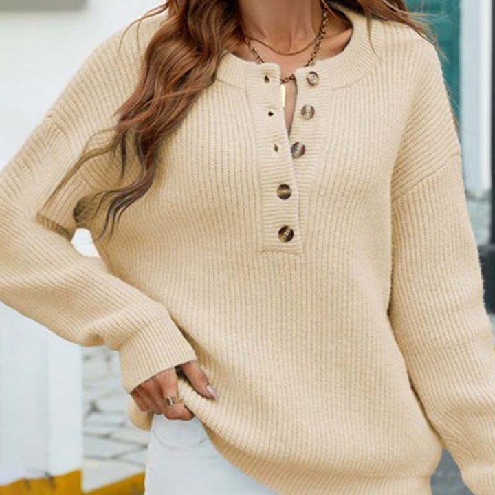 Suéter De Tricotaje Casual De Color Sólido