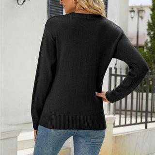 Suéter de Tricot con Corazón Casual