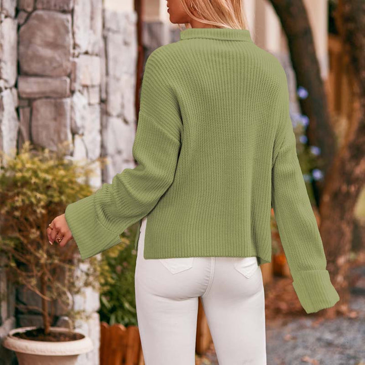 Pull de Tricot Décontracté de Couleur Unie