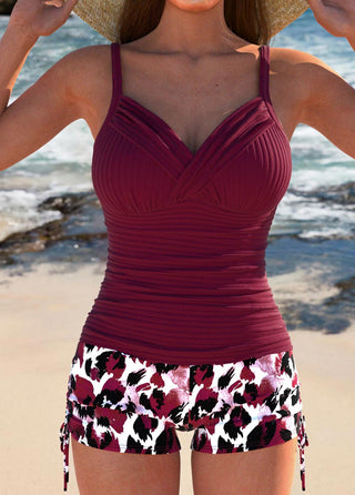 Gabby™ | Tankini acanalado con shorts estampados