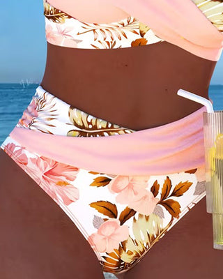 Jolina™ | Bikini de dos piezas con estampado floral y contraste