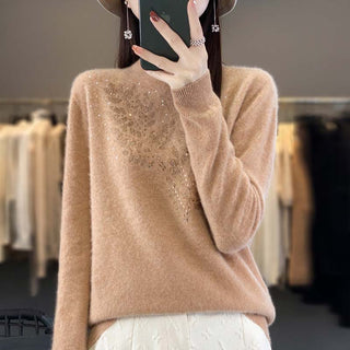 Suéter De Tricot Con Motivo De Hojas