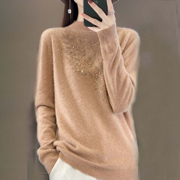 Suéter De Tricot Con Motivo De Hojas