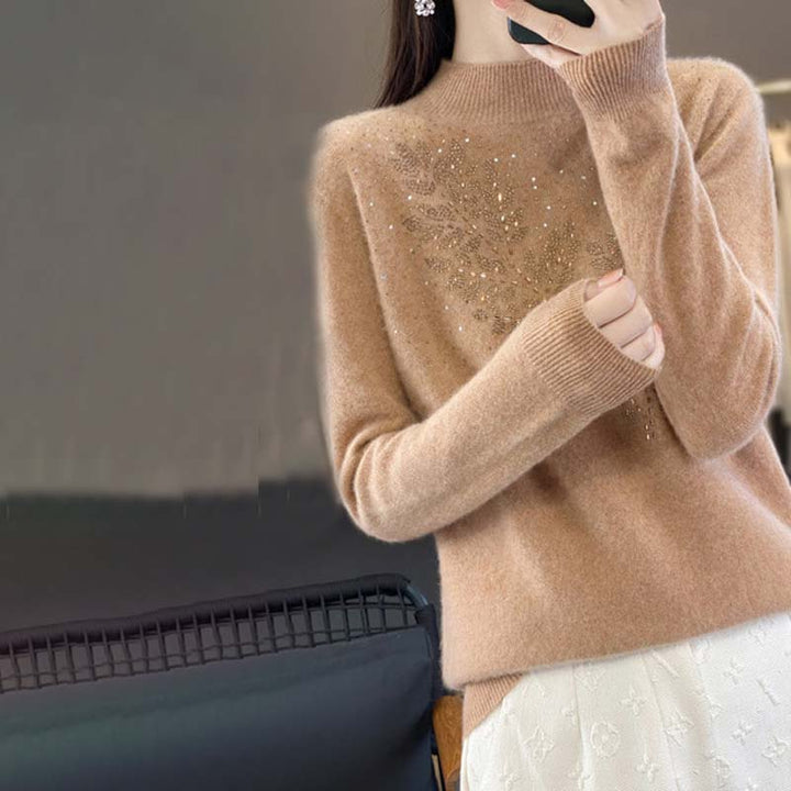 Suéter De Tricot Con Motivo De Hojas