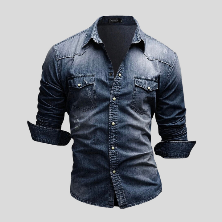 Elvoria | Camisa de denim de estilo moderno