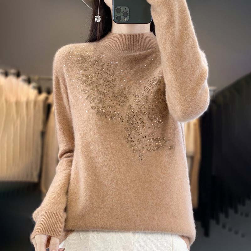Suéter De Tricot Con Motivo De Hojas