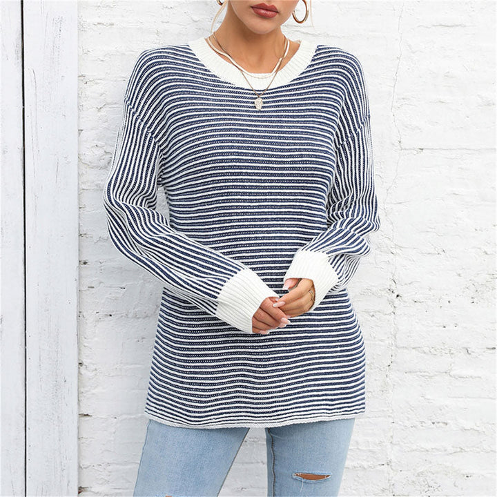 Suéter De Tricot Rayado Casual