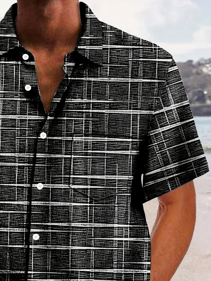 Elvoria | Camisa elegante de rayas y cuadros