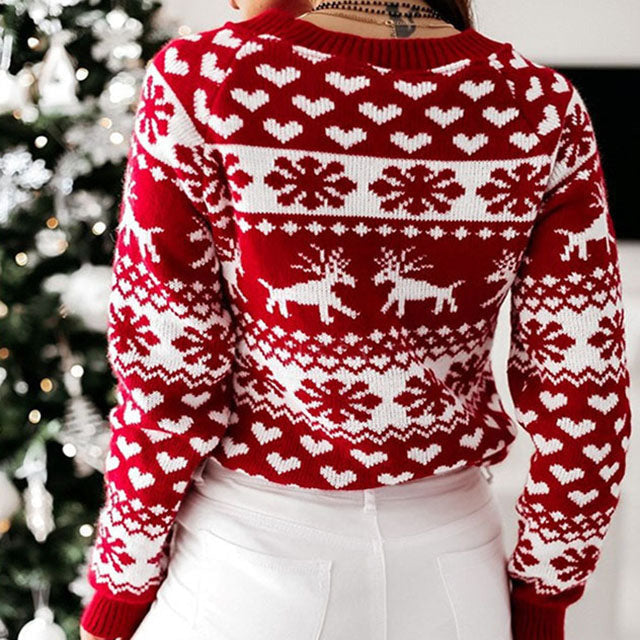 Suéter Tricotado Casual de Navidad