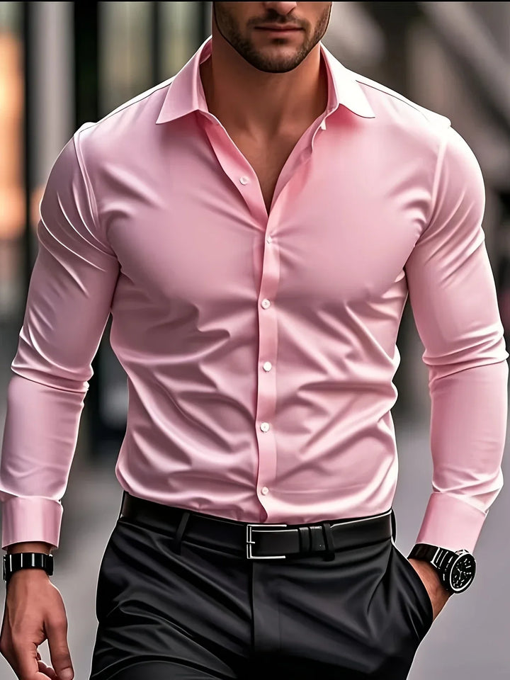 Elvoria | Camisa elegante de manga larga con botones