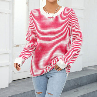 Suéter De Tricot Rayado Casual