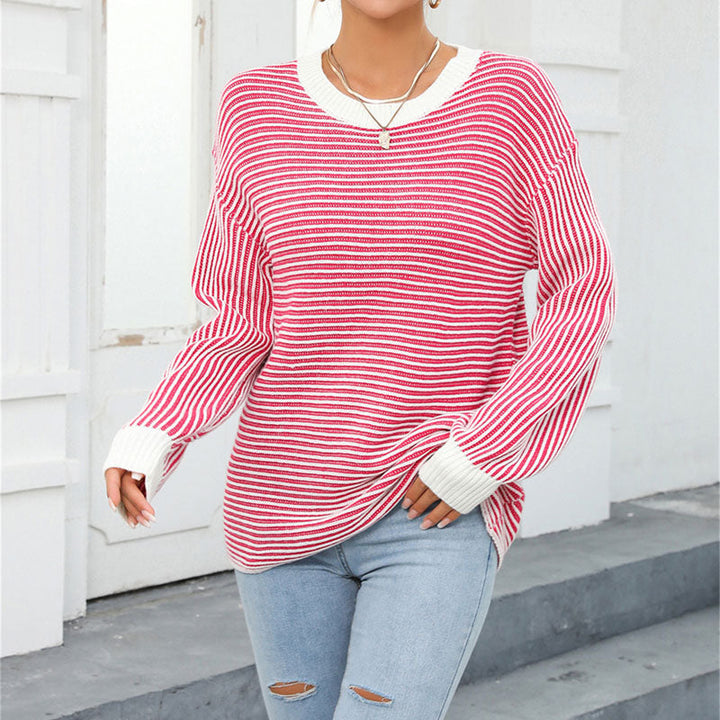 Suéter De Tricot Rayado Casual
