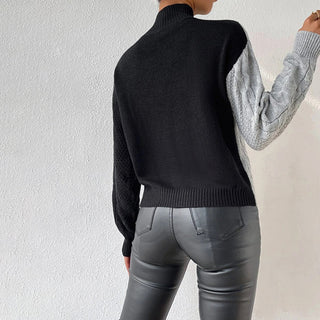Suéter Casual de Punto Patchwork