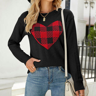 Suéter de Tricot con Corazón Casual