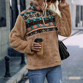 Sudadera Casual Con Estampado Geométrico