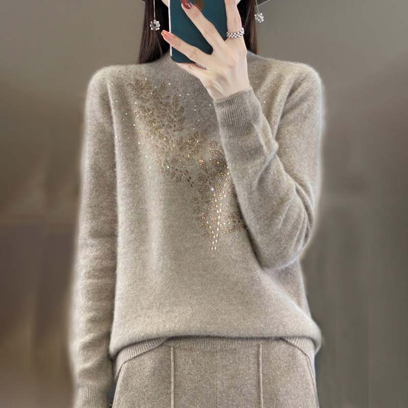 Suéter De Tricot Con Motivo De Hojas