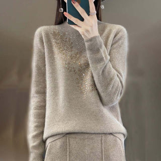 Suéter De Tricot Con Motivo De Hojas