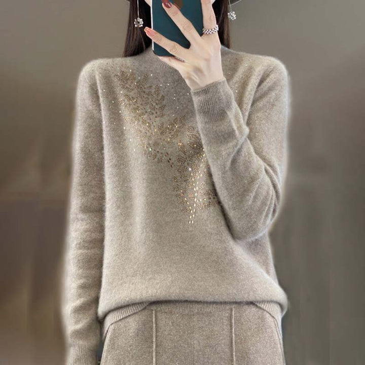 Suéter De Tricot Con Motivo De Hojas