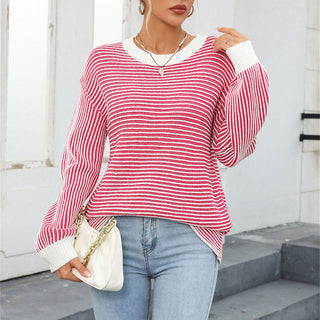 Suéter De Tricot Rayado Casual
