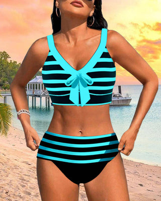 Martina™ | Bikini de rayas de cintura alta