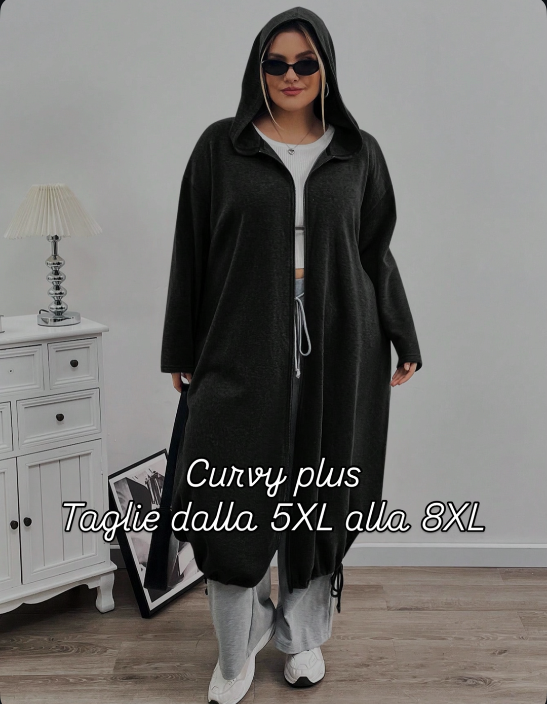 Chaqueta con capucha y bolsillos con cierre de cremallera, talla cómoda, adecuada para otoño/invierno