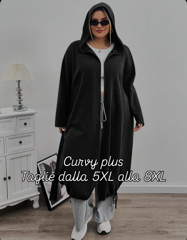 Chaqueta con capucha y bolsillos con cierre de cremallera, talla cómoda, adecuada para otoño/invierno