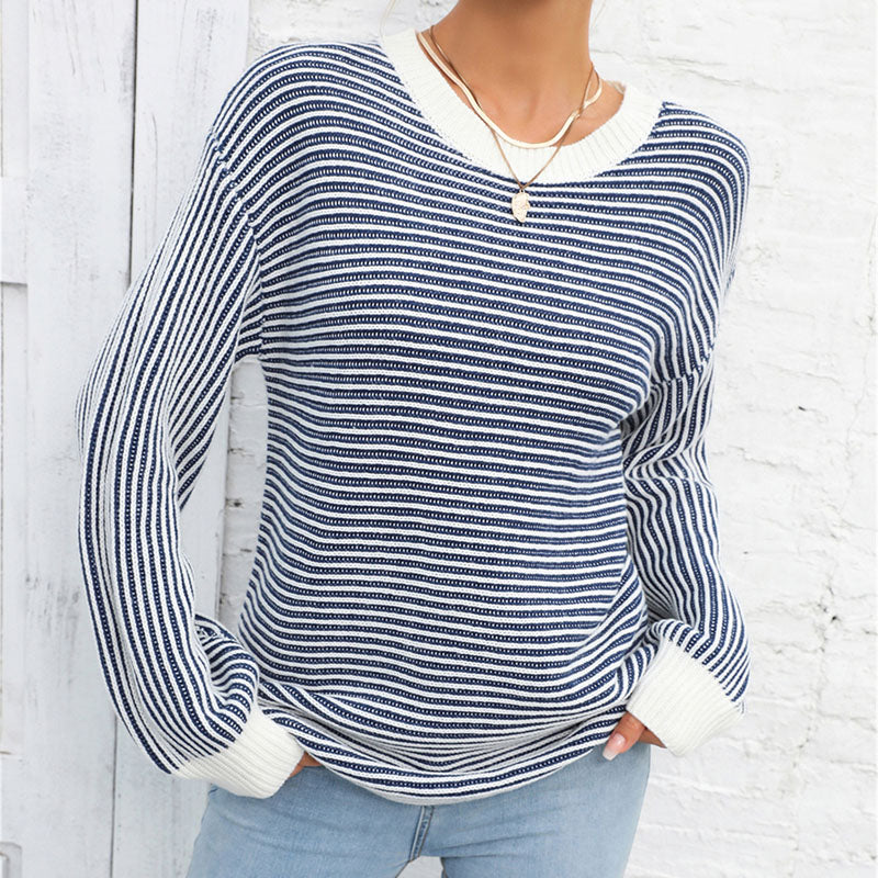 Suéter De Tricot Rayado Casual