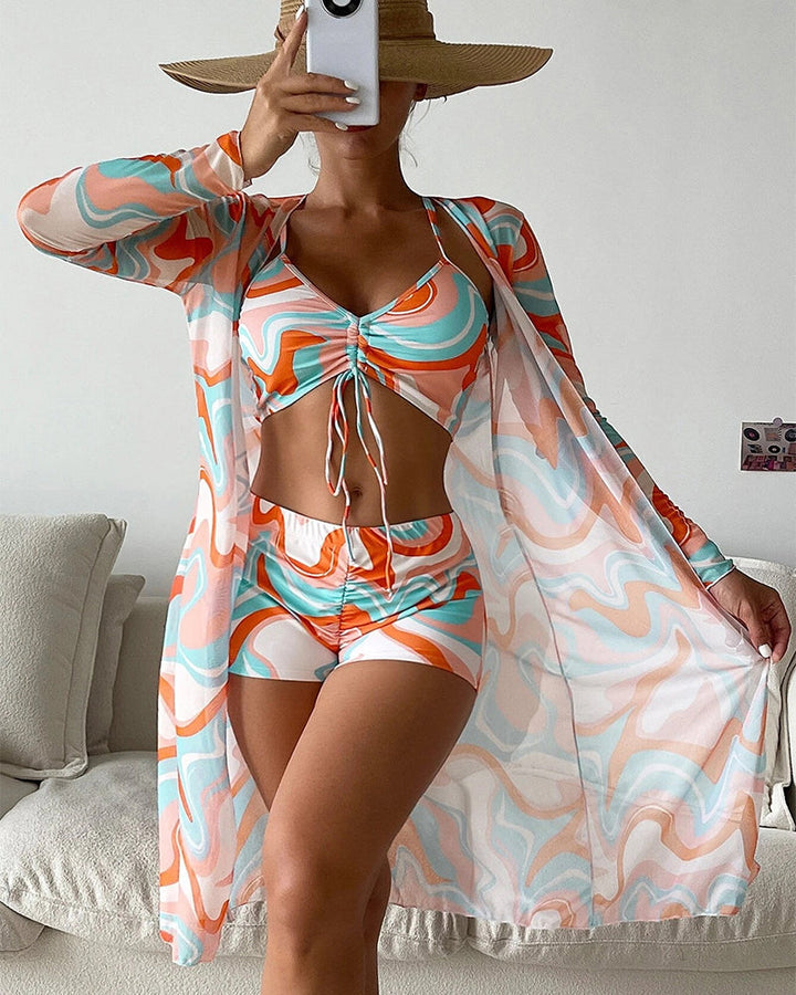 Gabriela™ | Conjunto de bikini de 3 piezas con estampado