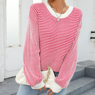Suéter De Tricot Rayado Casual