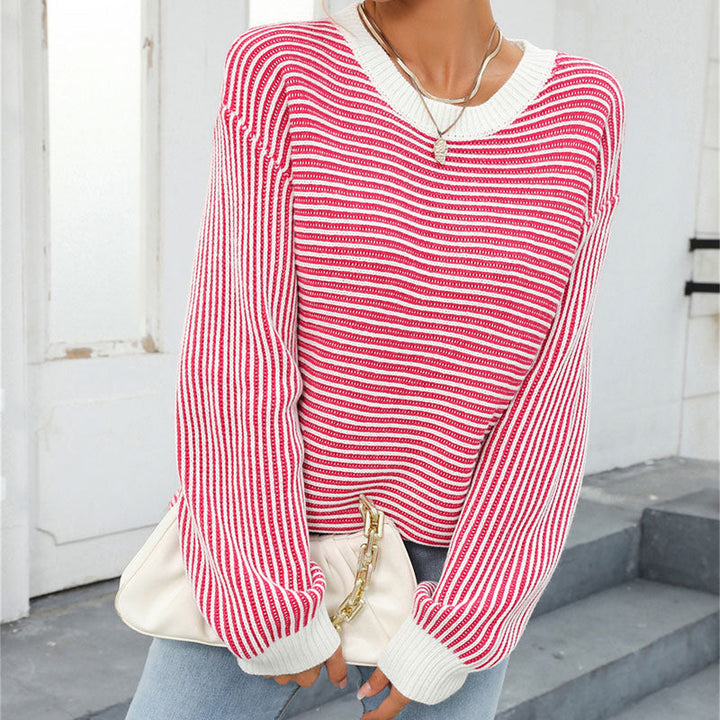 Suéter De Tricot Rayado Casual