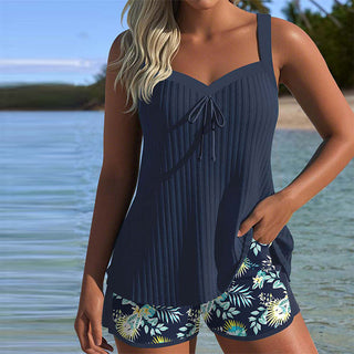 Rocío™ | Tankini a rayas con braguita de dos piezas