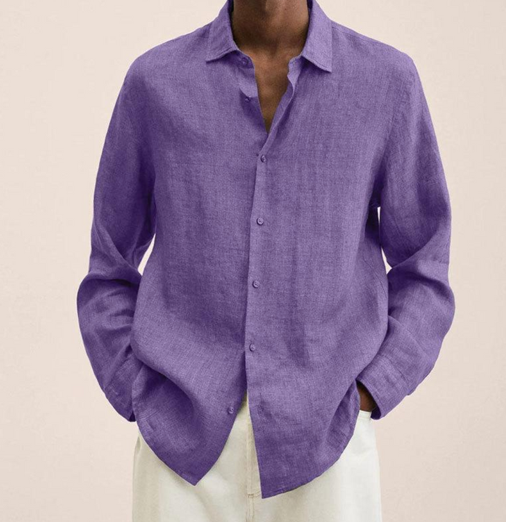 Elvoria | Camisa Clásica de Lino para Hombre