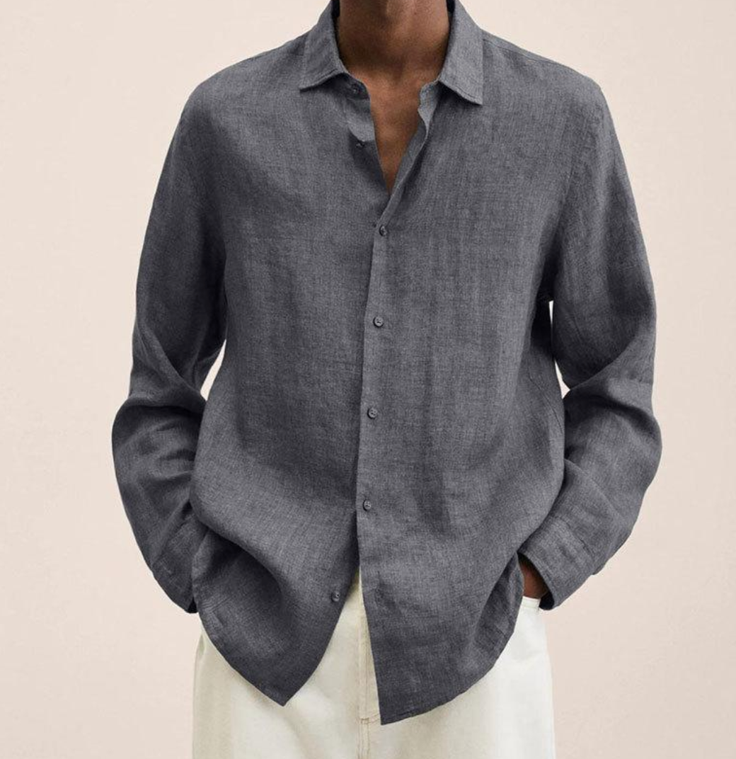 Elvoria | Camisa Clásica de Lino para Hombre
