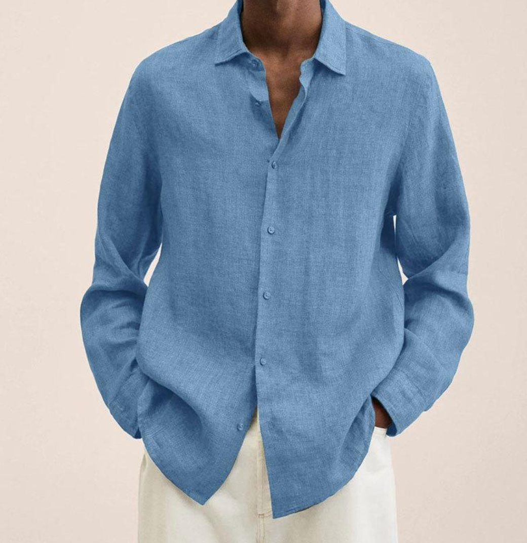 Elvoria | Camisa Clásica de Lino para Hombre
