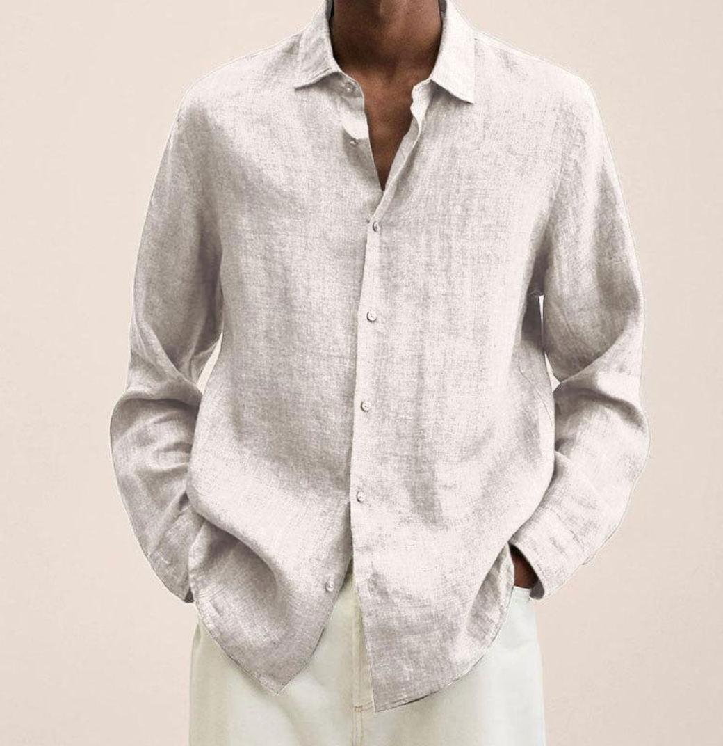 Elvoria | Camisa Clásica de Lino para Hombre