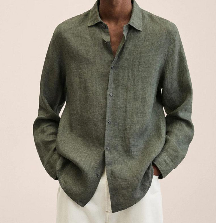 Elvoria | Camisa Clásica de Lino para Hombre