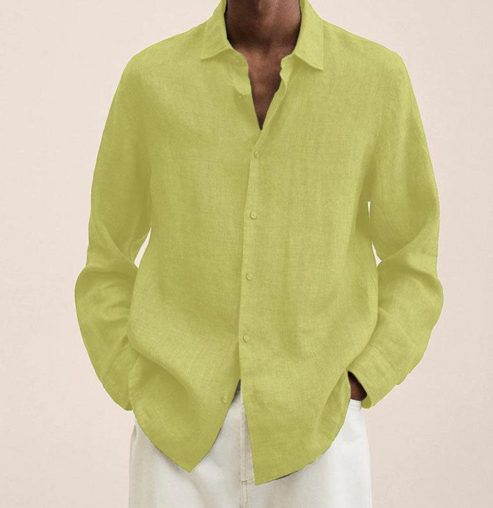 Elvoria | Camisa Clásica de Lino para Hombre