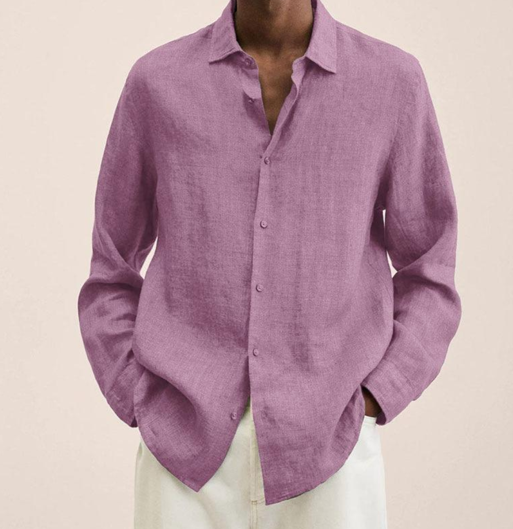 Elvoria | Camisa Clásica de Lino para Hombre