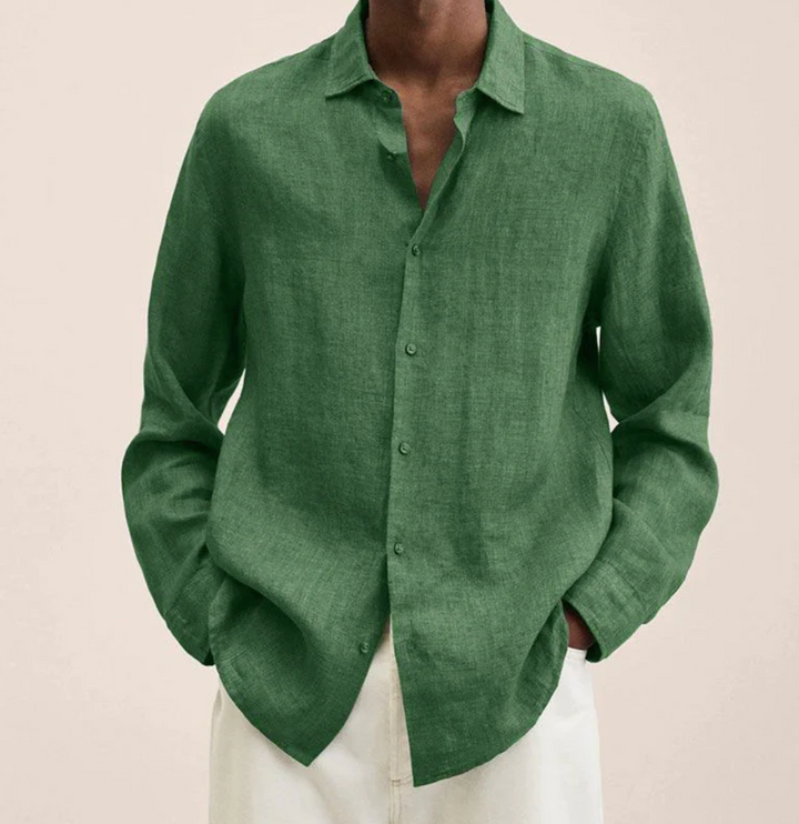 Elvoria | Camisa Clásica de Lino para Hombre