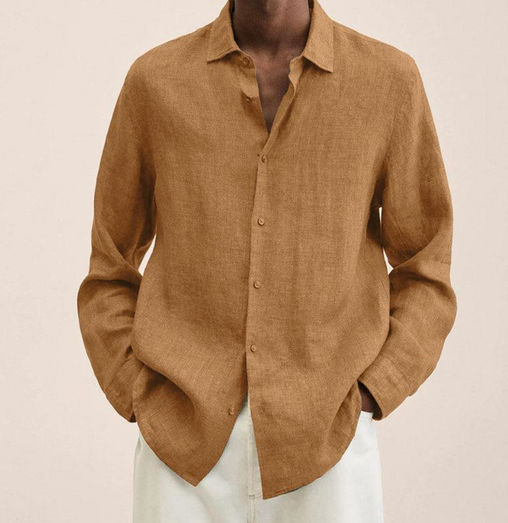 Elvoria | Camisa Clásica de Lino para Hombre