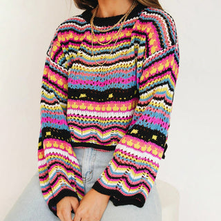 Pull De Tricot Rayé Colorido