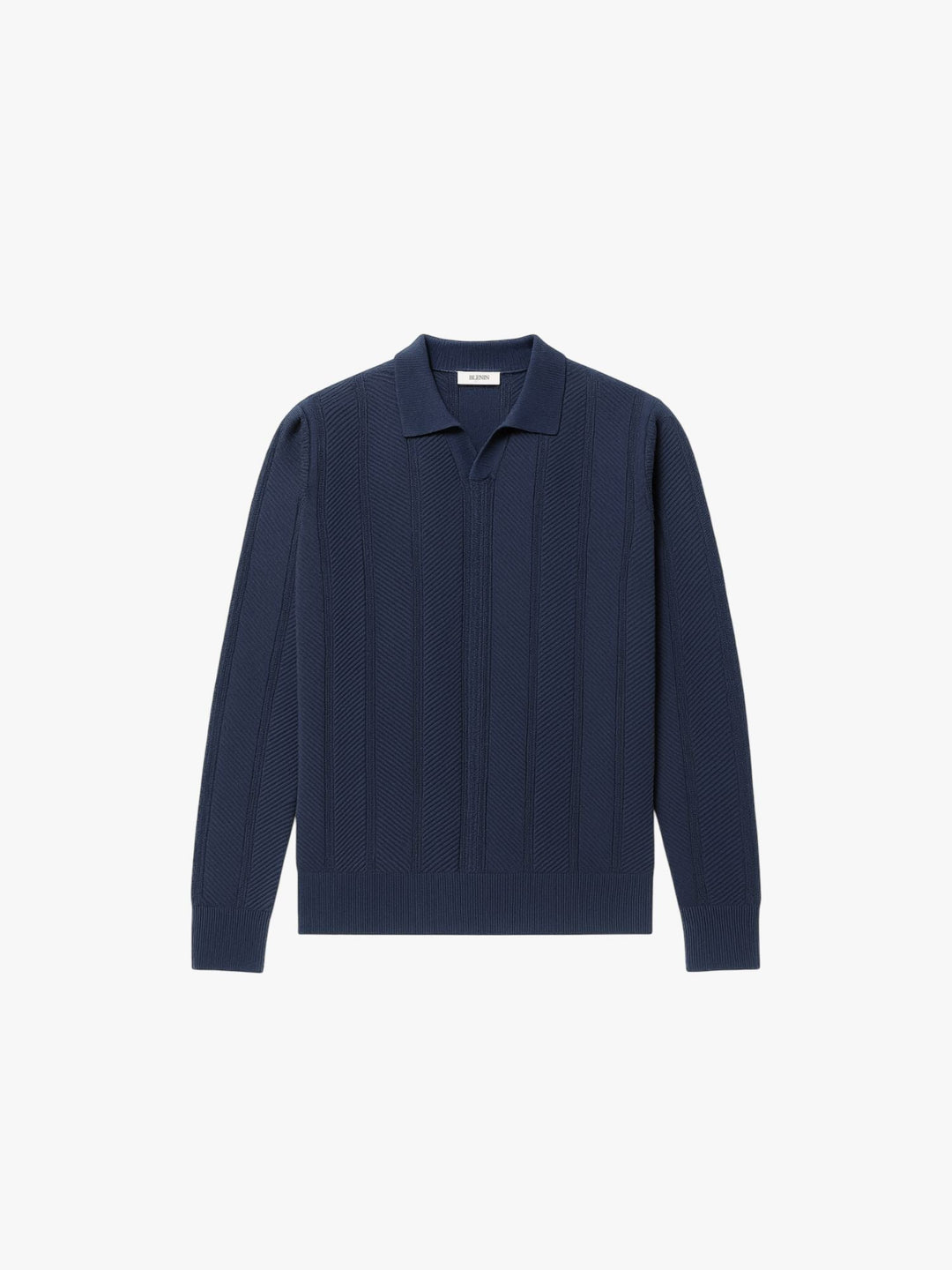 Suéter Polo de Algodón Texturizado