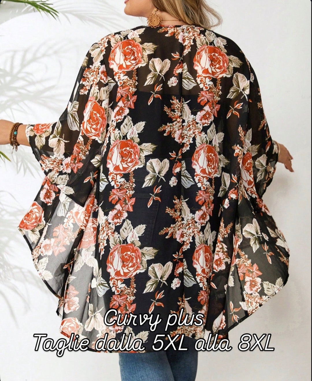 Cardigan largo negro casual y amplio de encaje para mujeres,