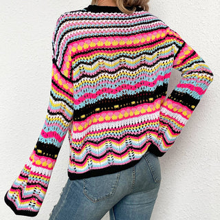 Pull De Tricot Rayé Colorido