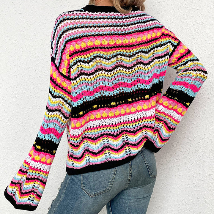 Pull De Tricot Rayé Colorido