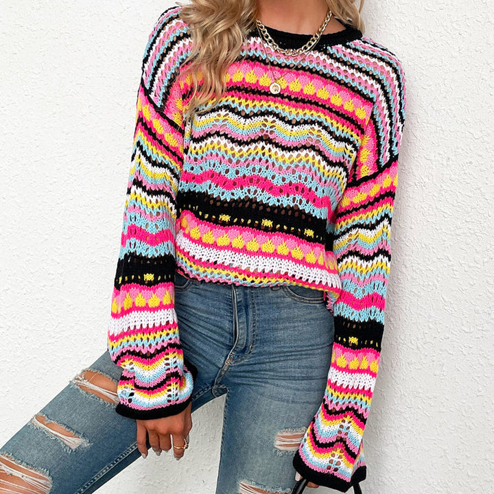 Pull De Tricot Rayé Colorido