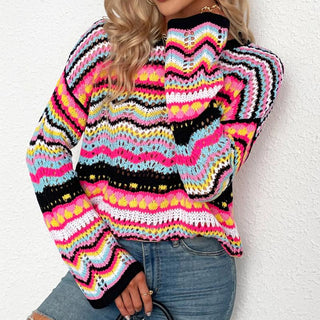 Pull De Tricot Rayé Colorido