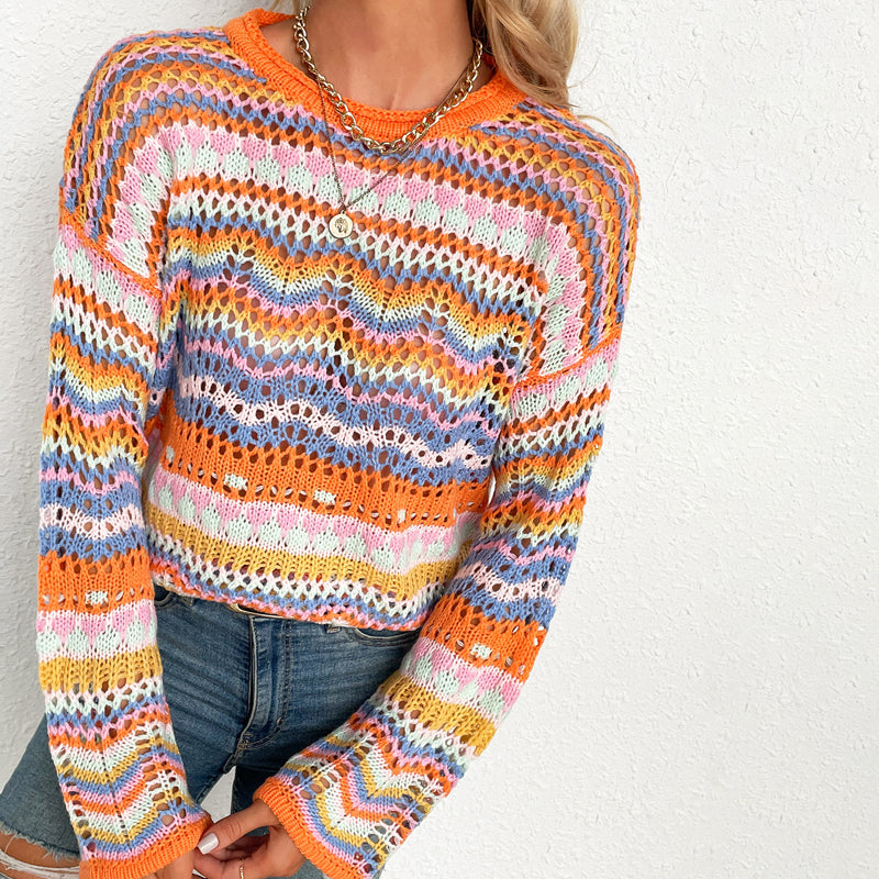 Pull De Tricot Rayé Colorido