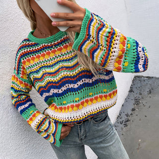 Pull De Tricot Rayé Colorido