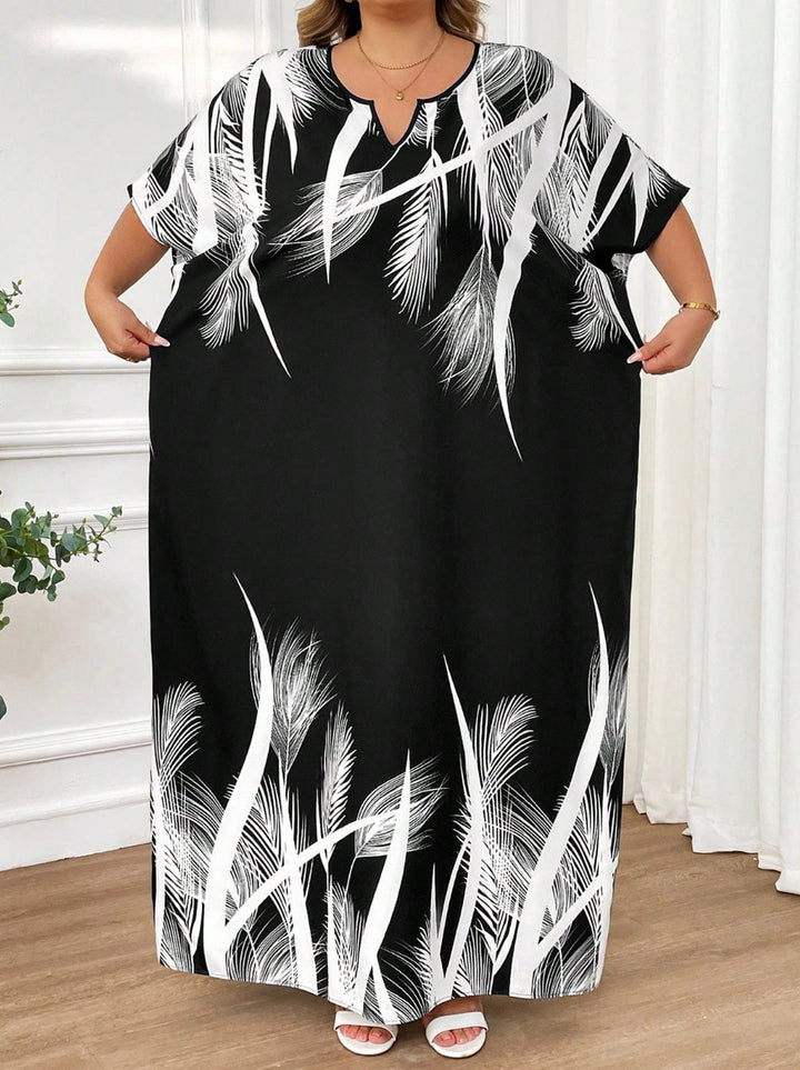 Vestido kaftan azul marino trenzado